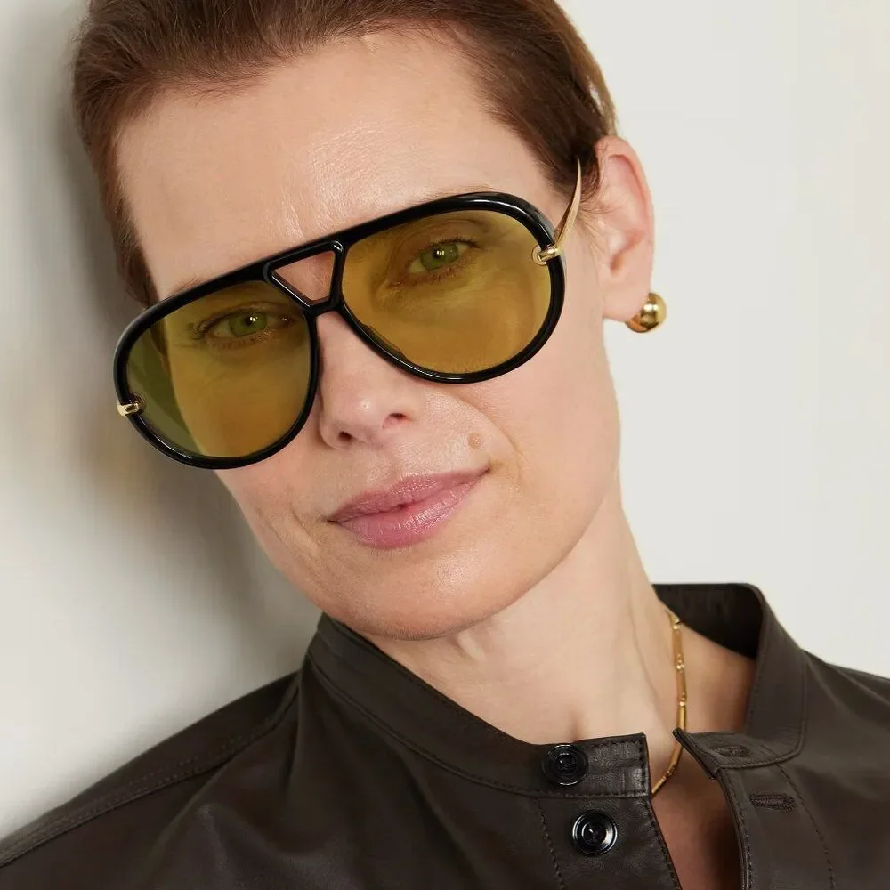 Bottega Veneta Men Sunglasses Black Gold Yellow BV1436S 001 BRAND NEW